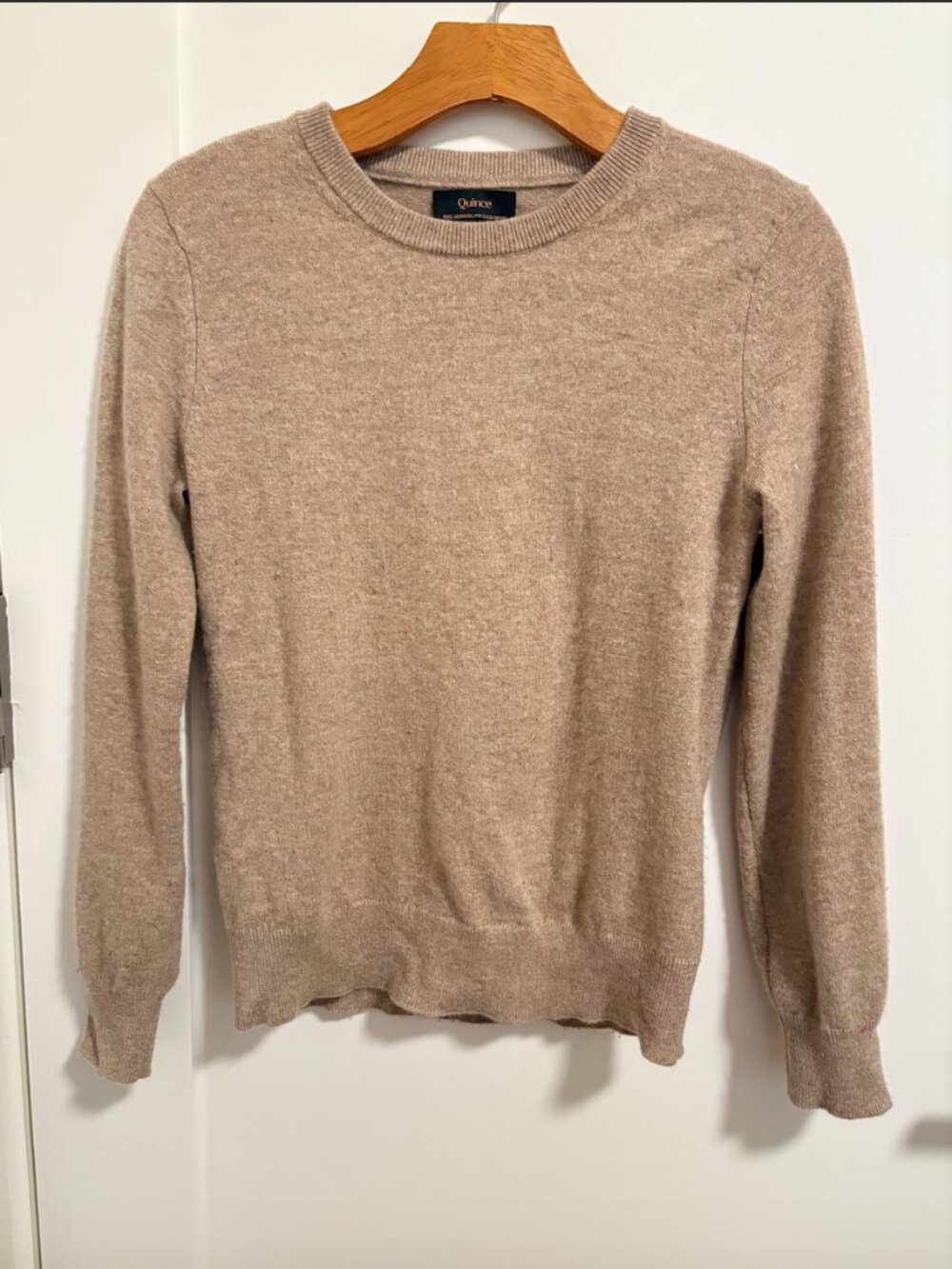 Quince Oatmeal Cashmere Crewneck Sweater XS